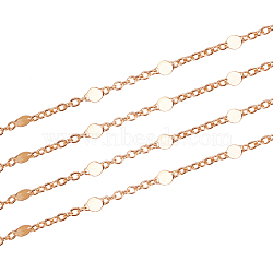 3.28 Feet Brass Link Chains, Cable Chains, Soldered, with Flat Round Link, Real 18K Gold Plated, 1.5x1x0.3mm(X-CHC-T007-02G)