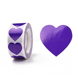 Heart Paper Stickers, Adhesive Labels Roll Stickers, Gift Tag, for Envelopes, Party, Presents Decoration, Blue Violet, 25x24x0.1mm, 500pcs/roll(DIY-I107-01A)