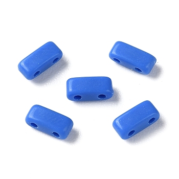 Opaque Acrylic Slide Charms, Rectangle, Dodger Blue, 2.3x5.2x2mm, Hole: 0.8mm