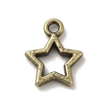 Tibetan Style Alloy Pendants, Cadmium Free & Lead Free, Hollowed Star, Antique Bronze, 14.5x12x2mm, Hole: 1.8mm, about 1515Pcs/1000G