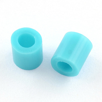PE DIY Melty Beads Fuse Beads Refills, Tube, Deep Sky Blue, 3~3.3x2.5~2.6mm