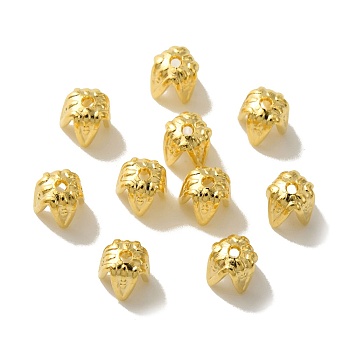 Multi-Petal Brass Bead Cap, Lead Free & Cadmium Free, Column, Real 24K Gold Plated, 5x3mm, Hole: 1mm