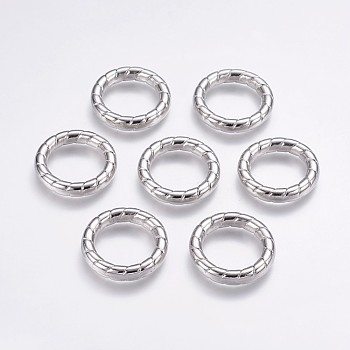 CCB Plastic Linking Rings, Textured, Ring, Platinum, 35x6.5mm, about 24mm inner diameter