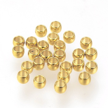 304 Stainless Steel Spacer Beads, Rondelle, Real 24K Gold Plated, 1.5x1mm, Hole: 0.8~1mm