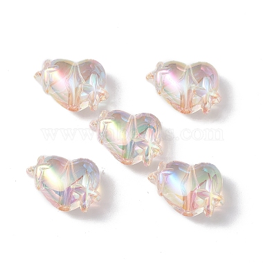Bisque Heart Acrylic Beads