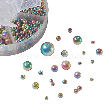 Perles en plastique imitation perles arc-en-abs(OACR-YW0001-03G)-2