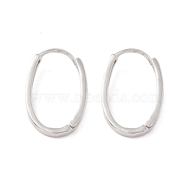 Boucles d'oreilles créoles à charnière ovales en laiton pour hommes femmes(KK-A172-35S)-3