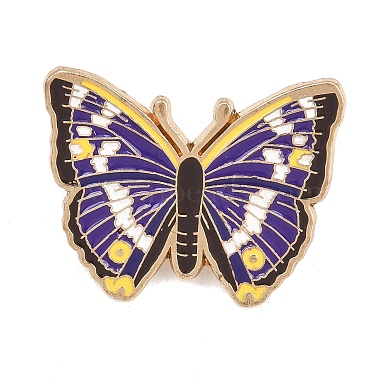 fermoirs de broche papillon en alliage &eacute;maill&eacute;(JEWB-P057-04B-G)-1