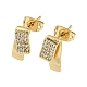 Brass Micro Pave Cubic Zirconia Stud Earrings(EJEW-P261-43G)-1