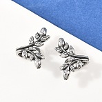 Leaf 316 Stainless Steel Non- Piercing Cartilage Earrings, Clip on Nose Rings, Antique Silver, 17.5x12.5x7.5mm(AJEW-C044-09AS)