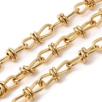 304 Stainless Steel Infinity Link Chains, Unwelded, with Spool, Ion Plating(IP) , Real 20K Gold Plated, 18.5x7x6mm(CHS-S012-07G-02)