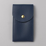 Rectangle Imitation Leather Single Watch Storage Bag, Portable Travel Wrist Watch Pouches, Midnight Blue, 13x7.3x0.8cm(ABAG-WH0044-45E)