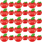 80Pcs 2 Styles Teachers' Day Resin Decoden Cabochons, Apple, Red, 16.5~25x15.5~24.5x6~8mm, 40pcs/style(CRES-SC0002-86)
