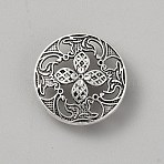 Zinc Alloy Shank Buttons, 1-Hole, Flower, 22.5x7.5mm, Hole: 2mm(BUTT-CJC0010-001AS-03)