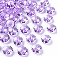 Transparent Acrylic Beads, Flat Round, Blue Violet, 14x7mm, Hole: 2mm, about 615pcs/500g(MACR-S373-110-B01)