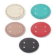 PandaHall Elite 5Pcs 5 Colors PU Leather Oval Bag Bottom, for Knitting Bag, Women Bags Handmade DIY Accessories, Mixed Color, 12.5x9.5x1.1cm, Hole: 5mm, 1pc/color(FIND-PH0001-50)