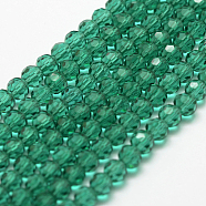Transparent Glass Bead Strands, Imitate Austrian Crystal, Faceted(32 Facets), Round, Light Sea Green, 6mm, Hole: 1mm, about 96~98pcs/strand, 20~21 inch(GLAA-G013-6mm-52)