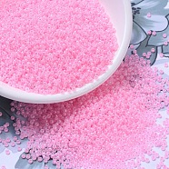 MIYUKI Round Rocailles Beads, Japanese Seed Beads, 11/0, (RR518) Cotton Candy Pink Lined, 2x1.3mm, Hole: 0.8mm, about 1111pcs/10g(X-SEED-G007-RR0518)
