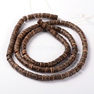 Natural Coconut Column Bead Strands, Camel, 5.5x3~5.5mm, Hole: 1mm, about 148pcs/strand, 22.4 inch(X-COCB-O001-09)