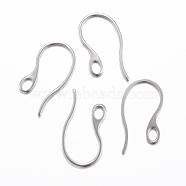 304 Stainless Steel Earring Hooks, Stainless Steel Color, 22x11.5x1mm, Hole: 2.5x3.5mm(X-STAS-H383-28P)