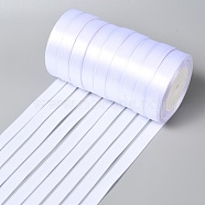 Single Face Satin Ribbon, Polyester Ribbon, Ribbon for Hair Bows, White, 5/8 inch(16mm), about 250yards/group(228.6m/group)(H0BZL404)