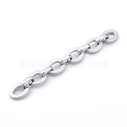 Opaque Spray Painted Acrylic  Linking Cable Chains, Quick Link Chains, Silver, 24x18x4mm and 18.5x11.5x5mm, about 39.37 inch(1m)/strand(AJEW-JB00914-02)