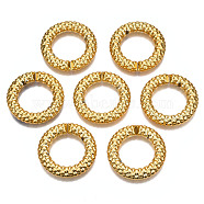 Electroplated CCB Plastic Linking Rings, Quick Link Connectors, for Jewelry Chain Making, Ring, Golden, 39.5x8.5mm, Inner Diameter: 24mm(CCB-Q091-05)