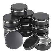 Round Aluminium Tin Cans, Aluminium Jar, Storage Containers for Cosmetic, Candles, Candies, with Screw Top Lid, Gunmetal, 5.95x2.85cm, Inner Diameter: 53mm, Capacity: 50ml(CON-WH0079-18D)