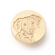 Golden Tone Wax Seal Brass Stamp Heads, for Wax Seal Stamp, Pet Series, Dog, 25x14mm, Hole: 7mm(AJEW-U008-03G-04)