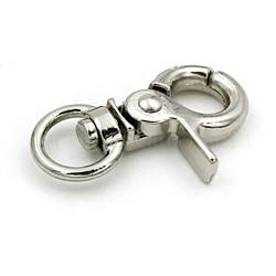 Zinc Alloy Swivel Lobster Claw Clasps, Swivel Snap Hook, Platinum, 47x22x7mm, Hole: 13x9mm(PALLOY-WH0006-02B-S)