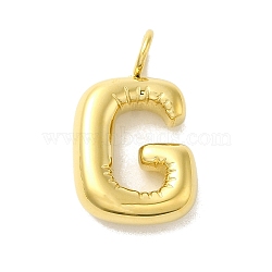 Ion Plating(IP) 304 Stainless Steel Pendants, Real 14K Gold Plated, Balloon Letter Charms, Bubble Puff Initial Charms, Letter G, 24x14x5mm, Hole: 4mm(X-STAS-K263-47G-G)