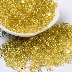 Baking Glass Seed Beads, Peanut, Gold, 5.5~6x3~3.5x3mm, Hole: 1~1.2mm(SEED-K009-07A-02)