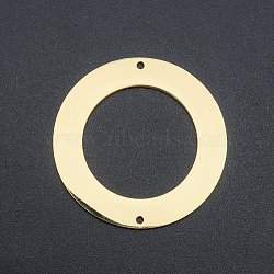 201 Stainless Steel Links Connectors, Laser Cut, Ring, Golden, 35x1mm, Hole: 1.4mm(STAS-N090-LA202)