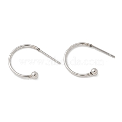 201 Stainless Steel Stud Earring, with 316 Surgical Stainless Steel Pin, Stainless Steel Color, 15x19x3mm, Pin: 0.8mm(STAS-C117-06B-P)