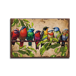 Vintage Metal Tin Sign, Iron Wall Decor for Bars, Restaurants, Cafes Pubs, Rectangle, Bird, 300x200x0.5mm(AJEW-WH0189-217)