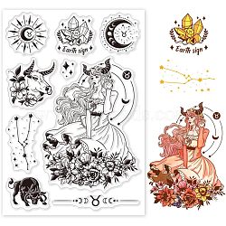 Custom PVC Plastic Clear Stamps, for DIY Scrapbooking, Photo Album Decorative, Cards Making, Taurus, 160x110x3mm(DIY-WH0448-0377)