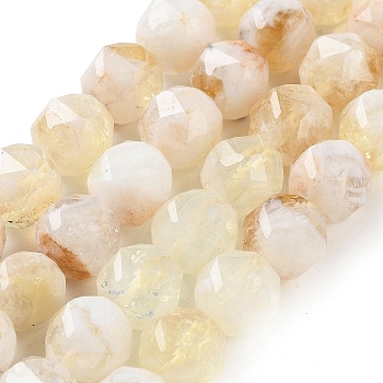 Natural Citrine Beads Strands, Faceted, Double Hearted & Star Cut Beads, 8.5~10.5x9~10.5mm, Hole: 0.8mm, about 40~42pcs/strand, 15.43~15.94 inch(39.2~40.5cm)