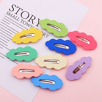 Cute Cream Color Leaf Shape Alloy Snap Hair Clips, Non-Slip Barrettes Hair Accessories for Girls, Women, Mixed Color, 54mm