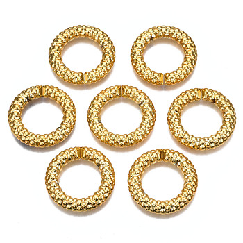 Electroplated CCB Plastic Linking Rings, Quick Link Connectors, for Jewelry Chain Making, Ring, Golden, 39.5x8.5mm, Inner Diameter: 24mm