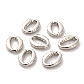 CCB Plastic Beads, Oval, Platinum, 10.4x8.2x2mm, Hole: 7x2.8mm