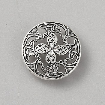 Zinc Alloy Shank Buttons, 1-Hole, Flower, 22.5x7.5mm, Hole: 2mm
