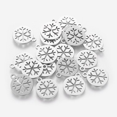 Stainless Steel Color Flat Round Titanium Steel Charms