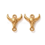 304 Stainless Steel Connector Charms, Bull Links, Ion Plating(IP), Long-Lasting Plated, Real 18K Gold Plated, 10.5x9x2.5mm, Hole: 1mm(STAS-N124-64G)