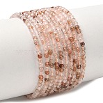 Natural Copper Rutilated Quartz Beads Strands, Faceted, Round, 2.5mm, Hole: 0.5mm, about 170pcs/strand, 15.35''(39cm)(G-P629-A01-01)