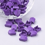 Spray Painted Alloy Multi-Strand Links, for Tile Elastic Bracelets Making, Arrow, Medium Purple, 12x8x4mm, Hole: 1mm(PALLOY-G268-L02-028)