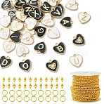 DIY Jewelry Making Kits, including Alloy Enamel Pendants & Jump Rings, Brass Ball Chain & Connector, Golden, 1.5mm(DIY-CJ0003-05)