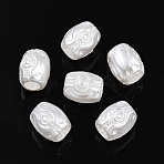 Imitation Pearl Plastic Beads, Barrel, White, 10~10.3mm, Hole: 4~4.3mm(KY-ZX006-12)