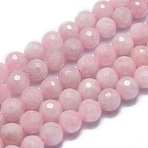 Natural Madagascar Rose Quartz Beads Strands, Faceted, Round, 8mm, Hole: 1mm, about 49pcs/strand, 15.7 inch(40cm)(G-G792-29B)