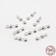 925 Sterling Silver Bead Tips, Silver, 12x3.5mm, Hole: 2mm(STER-P032-16S)