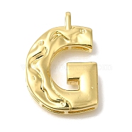 Rack Plating Brass Pendants, Long-Lasting Plated, Cadmium Free & Lead Free, Real 18K Gold Plated, Letter G, 26x18x4.8mm, Hole: 2.5x2.8mm(KK-I721-02G-G)